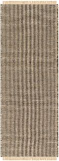 Tapis De Couloir Bohème En Jute Marron Clair/noir 80x220