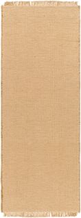 Tapis De Couloir Bohème En Jute Marron Clair 80x220