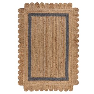 Tapis De Salon Flower Jute En Jute - Beige - 200x290 Cm