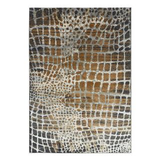 Tapis Tissé Plat Cypher Girafe En Polyester - Marron - 200x290 Cm