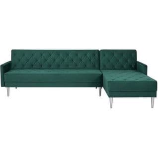 Canapé D'angle Réversible 3 Places Istana -velours Vert- - - L 286 X P 169 X H 80 Cm