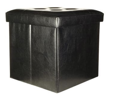 Pouf L. 38 - l. 38 - H. 38 cm POUF PLIABLE Noir