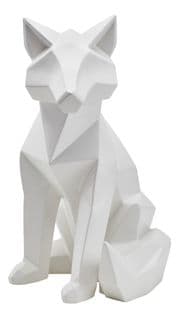 Statue origami H51 cm RENARD Blanc
