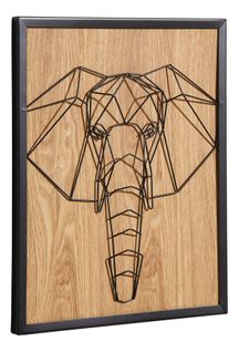 Tableau 48x40 cm ELEPHANT Naturel / Noir