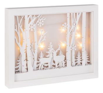Scène d'hiver LED H.29 cm  Blanc