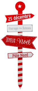 Pancarte H87 cm XMAS Rouge / Blanc