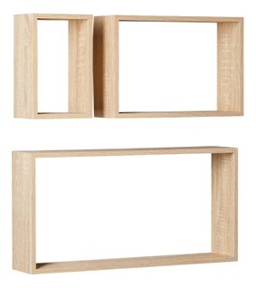 Etagère rectangle set de 3 MELIE Imitation chêne