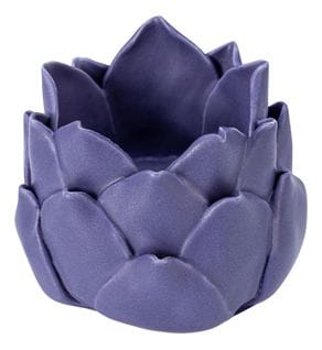 Bougeoir lotus H. 6 cm ULILA Bleu