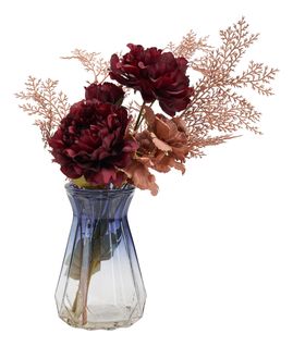 Bouquet artificiel H. 39 cm UTORNA Gris et rouge