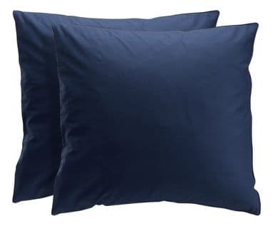 2 taies d'oreiller 65x65 cm DREAMEA PERCALE BLEU