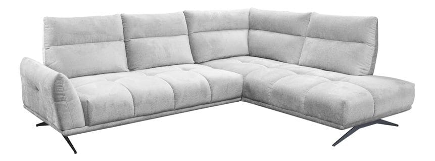 Canapé d'angle droit GIOVANNI tissu gris clair