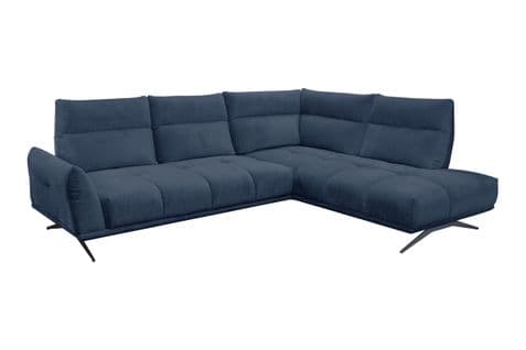 Canapé d'angle droit GIOVANNI tissu bleu