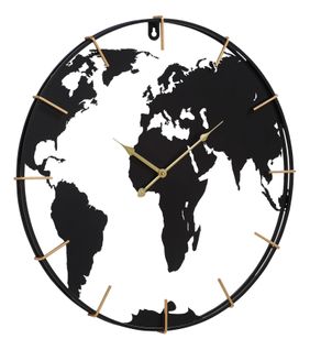 Horloge monde Ø 60 cm VERITAS Noire