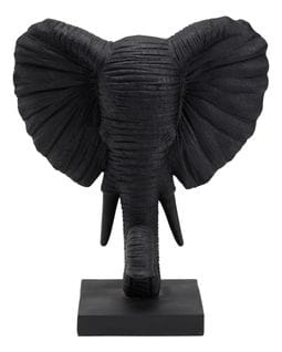 Statue éléphant H. 35 cm CELESTE Noir