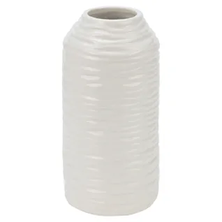 Vase en céramique H. 20 cm VALENTINO Blanc