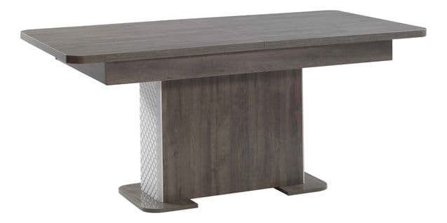 Table L.180 cm + allonge CARTESIA imitation chêne gris et blanc