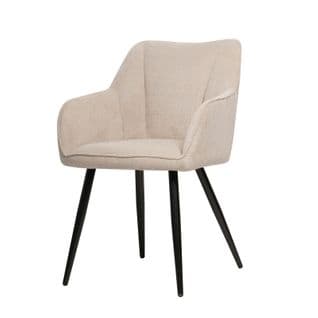 Chaise Repas Rio Beige Pieds Métal Noir - Beige