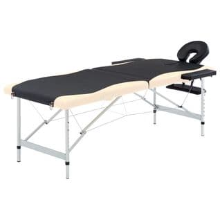 Ok Table De Massage Pliable 2 Zones Inox Noir Et Beige 02_0001806