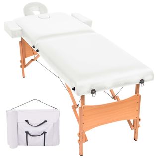 Table De Massage Pliable À 2 Zones 10 Cm D'épaisseur Blanc 02_0001866
