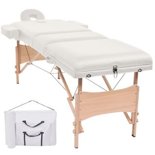 Table De Massage Pliable À 3 Zones 10 Cm D'épaisseur Blanc 02_0001868