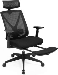 Chaise De Bureau Avec Repose Pied Fauteuil De Bureau Ergonomique En Filet Mécanisme Basculant (90-1