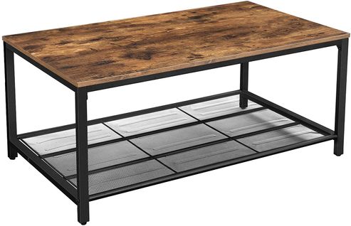 Table Basse Table De Salon Avec Étagère En Maille Large Espace De Rangement Montage Facile Stable S