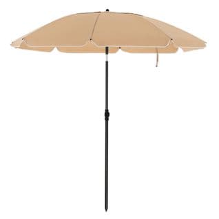 Parasol De Jardin Diamètre 2 M Ombrelle Protection Upf 50+ Inclinable Portable Résistant Au Vent Ba