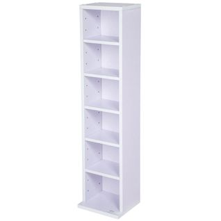 Armoire Étagère Rangement Cd / Dvd Meuble De Rangement Pour 100 Cds Blanc/violet 0508023/2