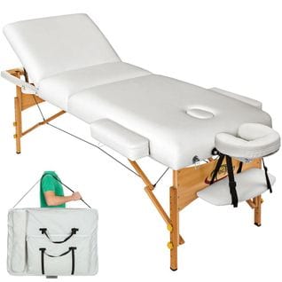 Table De Massage Pliante 3 Zones - 10 Cm D'épaisseur + Housse Blanc 2008137