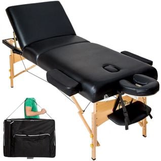 Table De Massage Pliante 3 Zones - 10 Cm D'épaisseur + Housse Noir 2008138