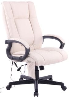 Fauteuil De Bureau XL Fonction Massage Avec Accoudoirs Mécanisme D'inclinaison Plastique Tissu