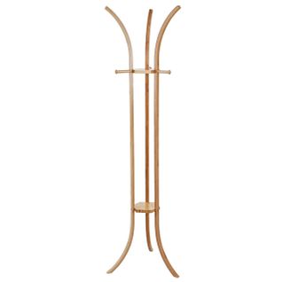 Porte-manteau Sur Pied Bois Bambou Rangement Entrée 177x48x48cm 04_0004260