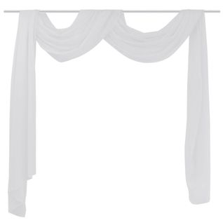 Rideaux Voilage Drapé Blanc 140 X 600 Cm Décoration Fenêtres 4002038