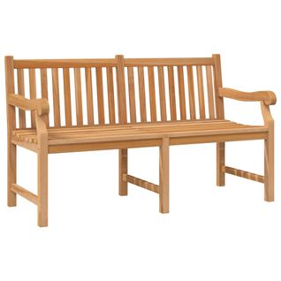 Banc De Jardin Meuble De Patio D'extérieur Terrasse 150 X 69 X 92 Cm Bois De Teck Massif 02_0011248