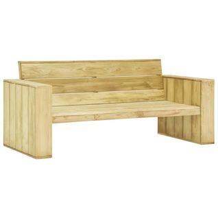 Banc De Jardin Meuble De Patio D'extérieur Terrasse 179 X 76 X 76 Cm Bois De Pin Imprégné 02_001126