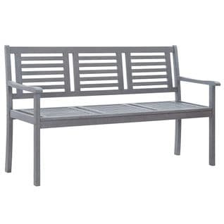 Banc De Jardin Meuble De Patio D'extérieur Terrasse 3 Places 150 X 60 X 89 Cm Gris Bois