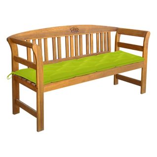 Banc De Jardin Meuble De Patio D'extérieur Terrasse Avec Coussin 157 Cm Bois D'acacia Massif 02_001