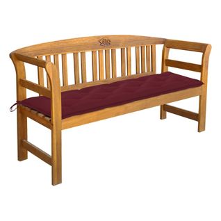 Banc De Jardin Meuble De Patio D'extérieur Terrasse Avec Coussin 157 Cm Bois D'acacia Massif