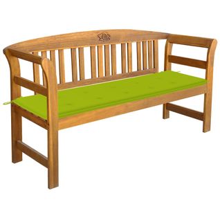 Banc De Jardin Meuble De Patio D'extérieur Terrasse Avec Coussin 157 X 45 X 82,5 Cm Bois D'acacia