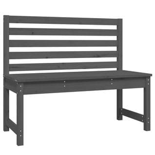 Banc De Jardin Meuble De Patio D'extérieur Terrasse Gris 109 Cm Bois Massif De Pin 02_0011724