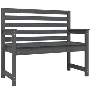 Banc De Jardin Meuble De Patio D'extérieur Terrasse Gris 109x48x91,5 Cm Bois Massif De Pin 02_00117