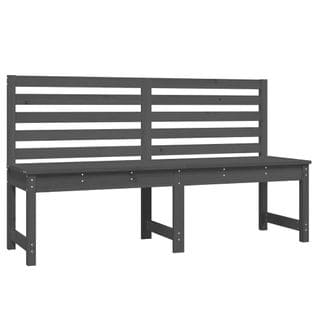 Banc De Jardin Meuble De Patio D'extérieur Terrasse Gris 157,5 Cm Bois Massif De Pin 02_0011730