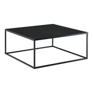 Table Basse Carrée Salon En Métal 85 X 85 Cm Noir Mat 03_0006133