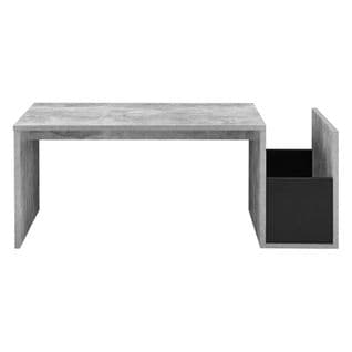 Table Basse Pour Salon Avec Compartiment De Stockage 90 Cm Gris Noir 03_0006168