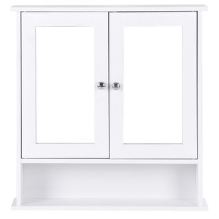 Armoire De Toilette 2 Portes Et Miroir En MDF