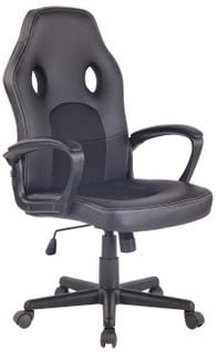 Fauteuil De Bureau Design Sportif En Synthétique Noir Maille Noir Bur10480