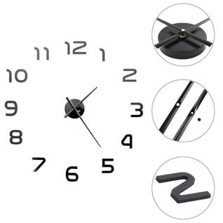 Horloge Murale 3d Design Moderne 100 Cm XXL Noir Dec022270