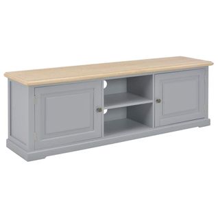 Meuble Télé Buffet TV Télévision Design Pratique Gris 120 Cm Bois 2502191/2