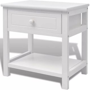 Table De Nuit Chevet Commode Armoire Meuble Chambre Bois Blanc 1402093