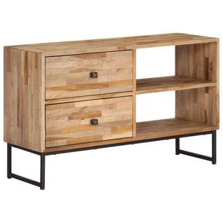 Meuble Télé Buffet TV Télévision Design Pratique Bois De Teck Recyclé 90 Cm 2502032